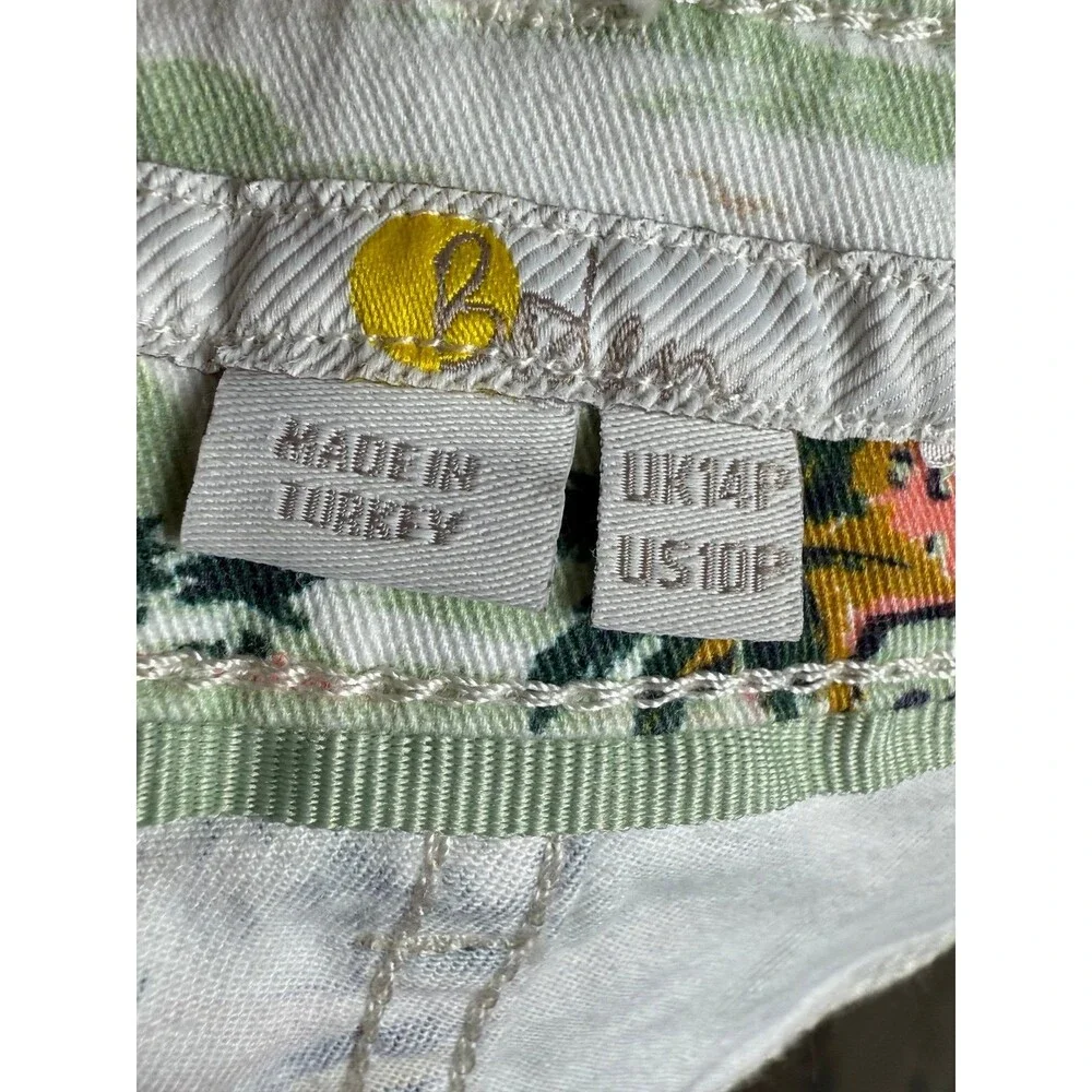 Boden Women 10P Mediterranean‎ Scenic Print Denim Mini Skirt Multi Color Cotton